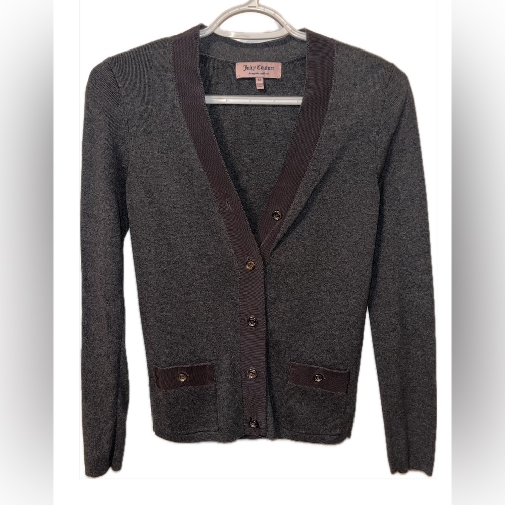 NWOT Vintage Juicy Couture Gray Button Up Cardigan